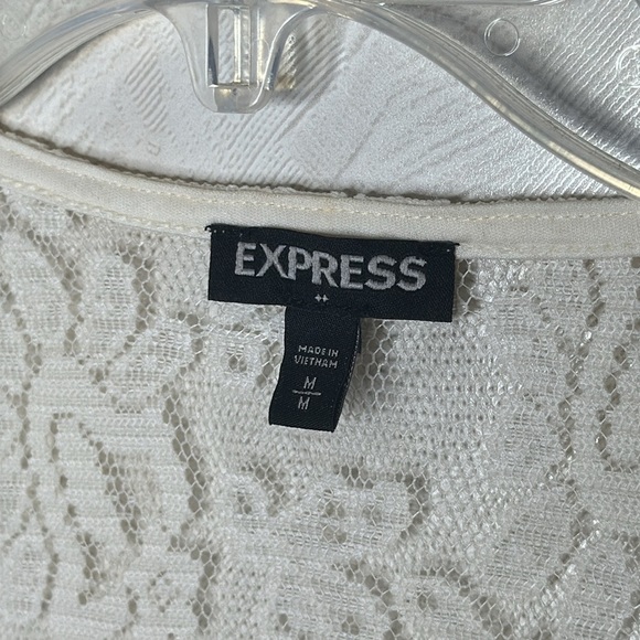 ❤️ 🆕 EXPRESS Kimono Jacket Women Ivory Lace Open Front MEDIUM - Picture 8 of 9